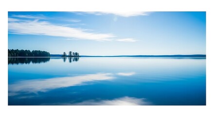Serene Lakeside Landscape Reflection.