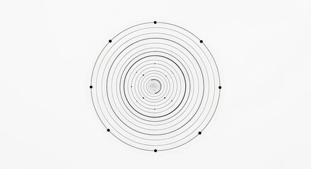 Abstract black and white graphic of concentric circles forming a hypnotic, infinite tunnel on a plain background.