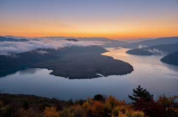 Fototapeta premium sunrise over the mountains