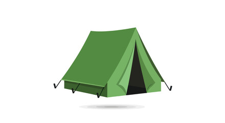 Green A-Frame Camping Tent with Open Entrance.