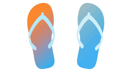 Two Colorful Gradient Flip-Flops with White Straps.