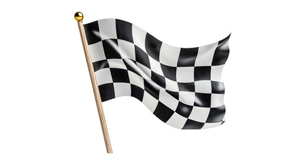 Fluttering checkered flag for racing events and design inspiration
