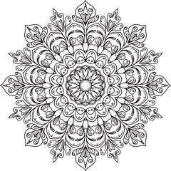 Abstract floral background with ornamental round lace pattern, a vintage mandala design vector illustration for wallpaper decoration