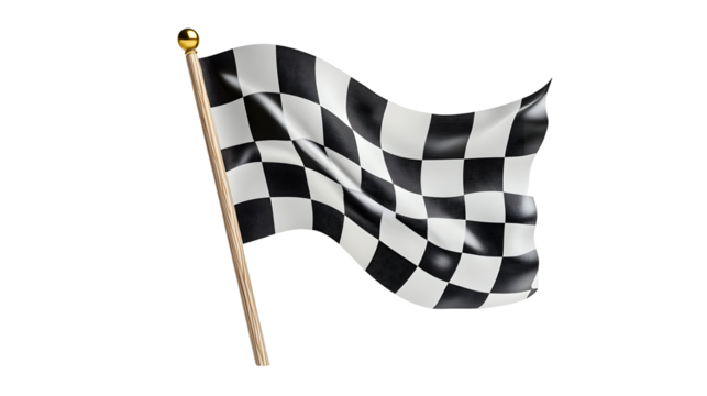 Fluttering checkered flag for racing events and design inspiration