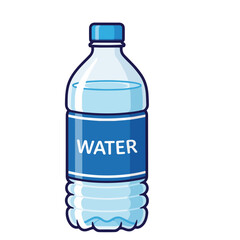 Cartoon Style Detailed Water Bottle Isolated Object Clip Art Illustration