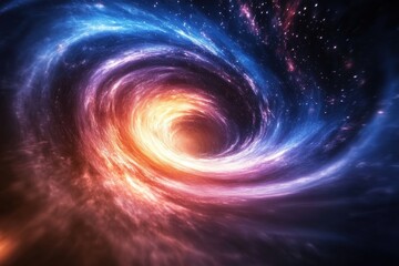 Celestial Swirl: A mesmerizing depiction of a celestial phenomenon, showcasing a cosmic vortex of vibrant colors and swirling patterns.
