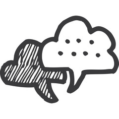 Hand Drawn Speech Bubbles Symbolizing Conversation and Dialogue on Transparent Background