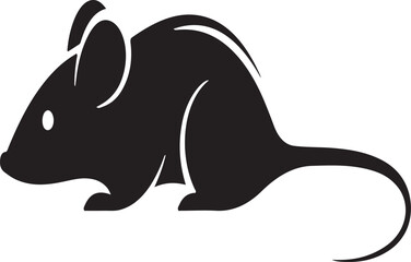 Smart mouse logo, black and white, white background