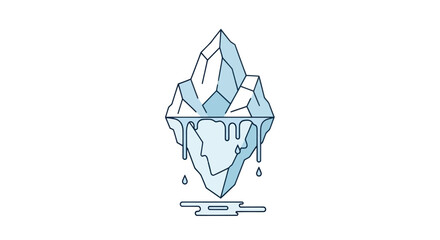 Stylized Melting Iceberg Illustration with Water Drips. © Rizal