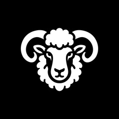 silhouette vector logo of sheep head