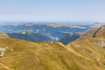 Landscape of Mont-Dore from Super-Besse in Auvergne, France