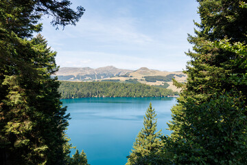 View of the Lake Pavin, a famous place in Auvergne, France