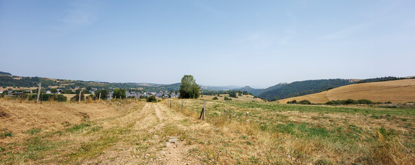 Panoramic view of Besse-et-Saint-Anastaise in Auvergne, France