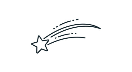 Stylized Line Art of a Shooting Star with Streaks.