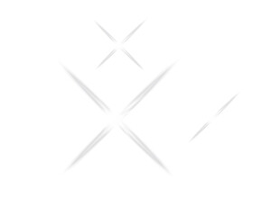 Soft white sparkle light effect on transparent background. Elegant glowing starburst ideal for holiday, luxury, or beauty designs. Perfect overlay element for photos, graphics,