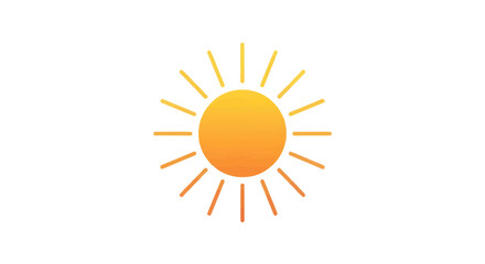 Bright Yellow Sun with Radiant Rays Icon.