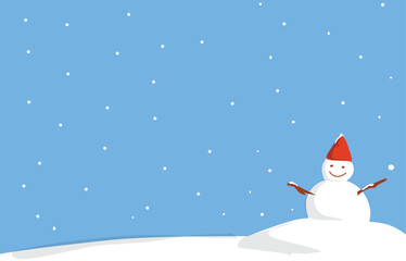 snowfall with snowman winter Christmas theme.eps
