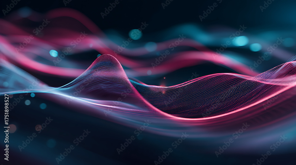 Wall mural abstract immersive multi-sensory dynamic background for ar interface with toucha