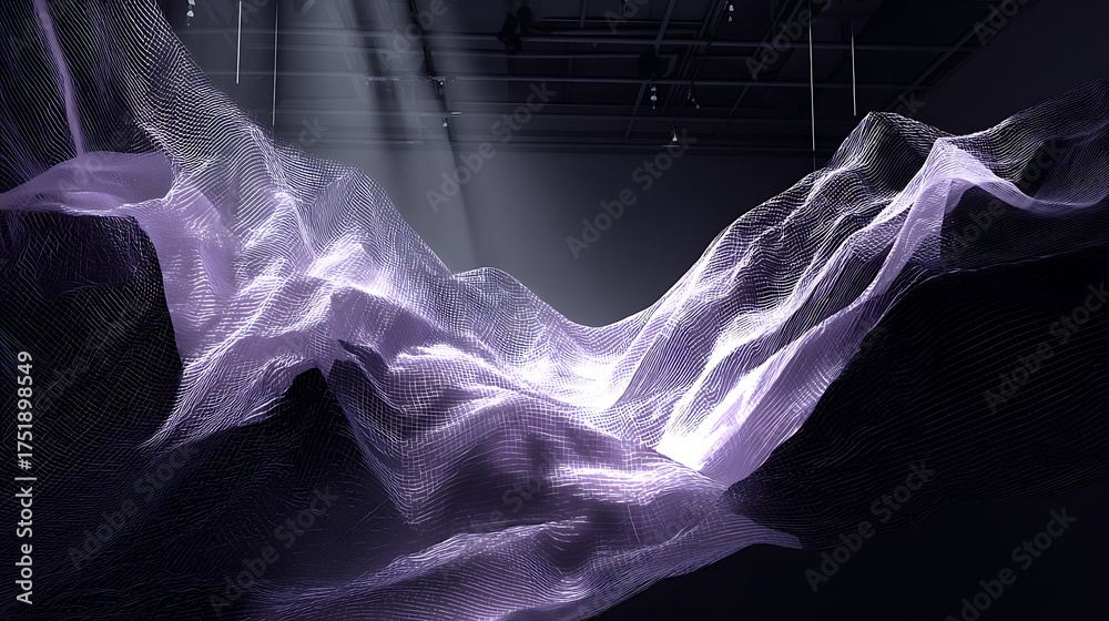 Wall mural abstract immersive multi-sensory dynamic background for ar interface with toucha