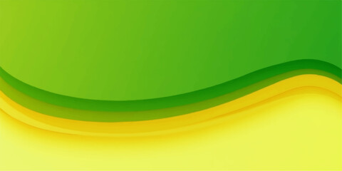 Abstract flowing green and yellow gradient waves creating a smooth organic background design