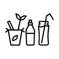 Illustration of sustainable lifestyle elements