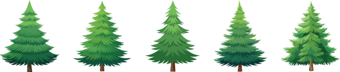 One Fir tree elements: evergreen, christmas, holiday, clip, art, festive, isolated, decoration, green, pine, star, celebration, nature, new, year, drawing, silhouette, sapling, growth,