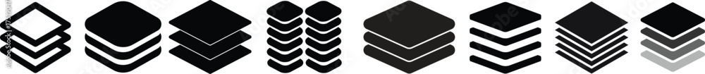 Wall mural layers icon. layer line and flat icon set. layer sign. layout icon..layers icon. layer line and flat