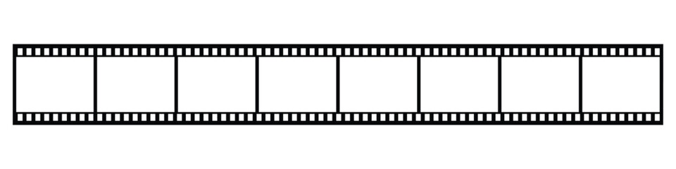 Retro picture tape film camera. Film strip. Old retro cinema movie strip. Video film strip roll. vector illustration.