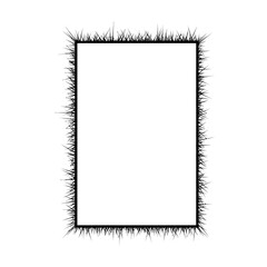 Abstract Frame with Spiky Texture on White Background.