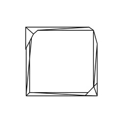 Geometric shape with sharp angles and lines abstract design.