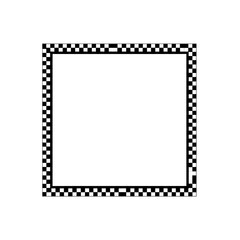 Black and White Checkered Frame with Empty Space.
