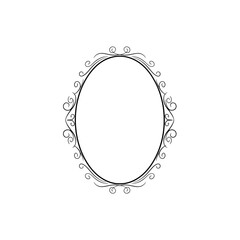 Elegant Oval Frame with Ornate Swirls for Decorative Design.