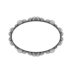 Elegant Oval Frame with Intricate Swirls and Delicate Details.