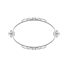 Elegant Oval Frame with Swirls and Flourishes.