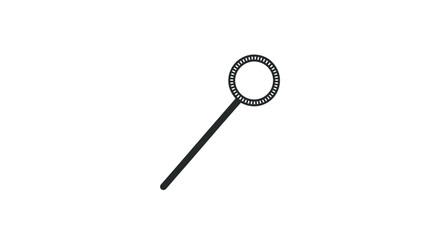 Simple black outline bubble wand with circular head and long handle.