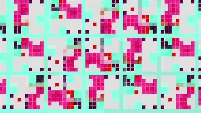 A shimmering animation of small sparkling squares creating a glittering, festive background effect.