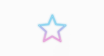 Obraz premium Neon Star Outline with Blue and Pink Gradient.