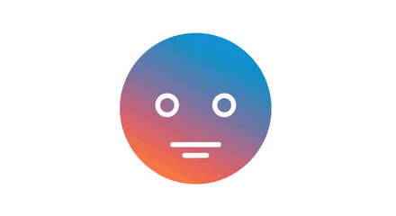 Gradient Circle Emoji with Neutral Expression and Wide Eyes.