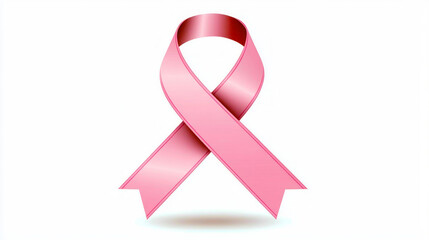 Pink ribbon symbolizing breast cancer awareness and support