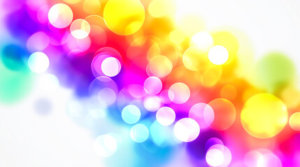 Fototapeta premium カラフルな玉ボケ背景・レインボーカラーがきらめくポップなデザイン素材