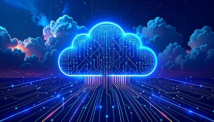 Futuristic cloud computing concept (6)