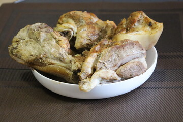 Homemade roasted meat with spices and crust