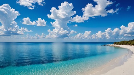 Fototapeta premium mar y cielo azul con nubes