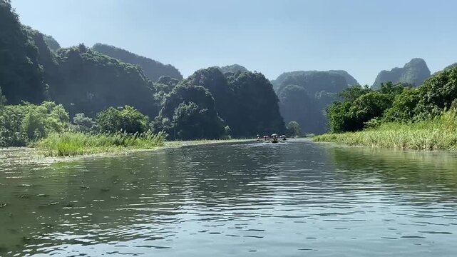 Vietnam, Boat excursion on the Red River Delta in the Ninh Bing area.