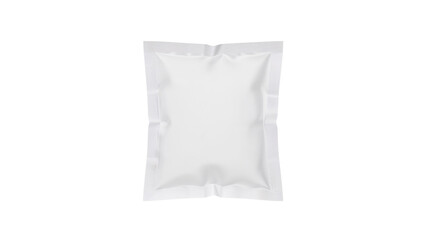 Blank white square sachet pouch for mockup. Isolated on transparent background, png

