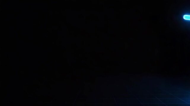 A digital representation of a shopping cart glowing in neon blue against a dark background, symbolizing online shopping and e-commerce.