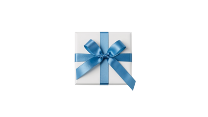 blue gift box. Isolated on transparent background, png
