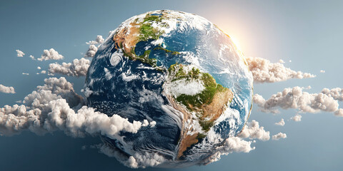 Celebrating Earth Day with a planet installation for ecological awareness and rescue