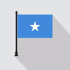 Flat Somalia Rectangle Flag Pole in Official Colors