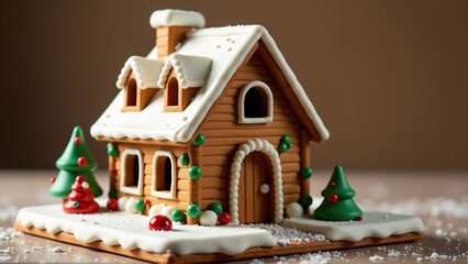 A gingerbread house with a unique and unconventional design, such as a modern architectural style or a fantastical theme.